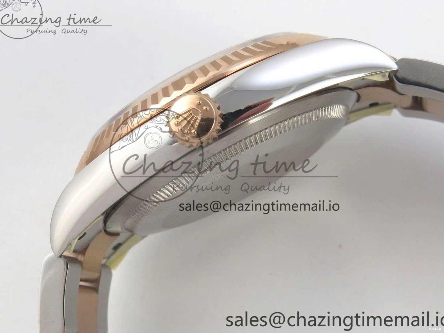 MiroTime 0407 DateJust 36 SS RG ARF 1:1 Best Edition 904L Steel Gray Dial Green Roman on Oyster Bracelet SH Affordable 73